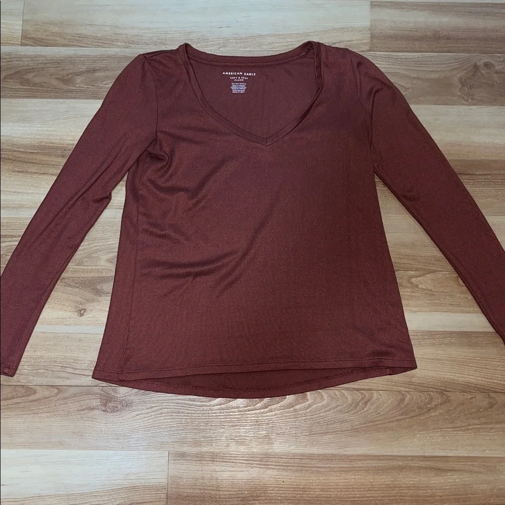 Women's Long Sleeve Top in Rust - Picture 2 of 3